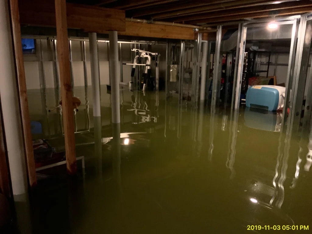 Flash Flood Garage & Basement - before restoration in Vista